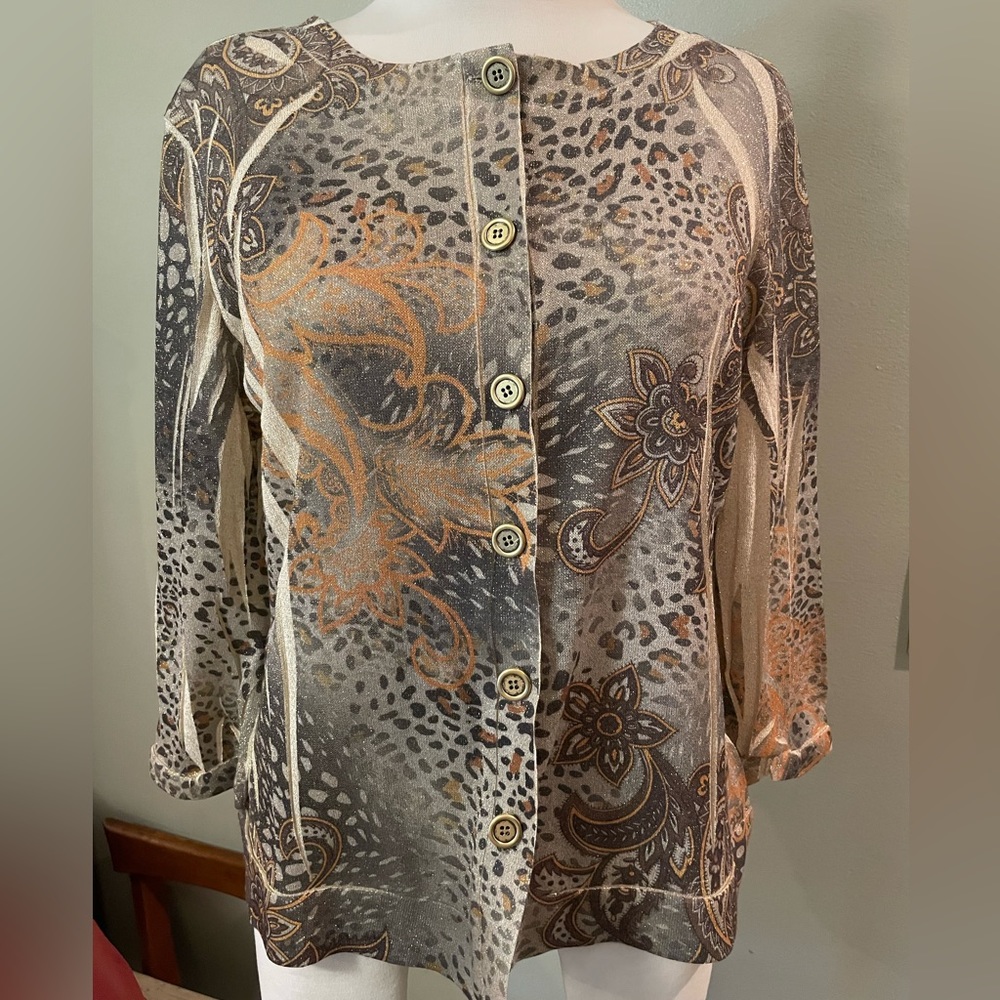 NWT Investments Printed Cardigan - size L